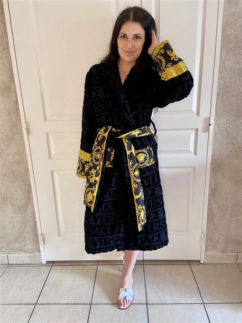 versace bathrobe champagne|versace bathrobe women.